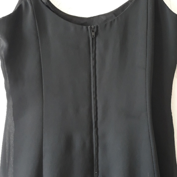 Black silky sleeveless thin strap flarey minidress - Picture 9 of 16
